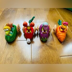 Colorful Vegetable Racer Toy Set - Green, Red, Purple, Orange
